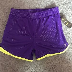 Girls purple athletic net shorts